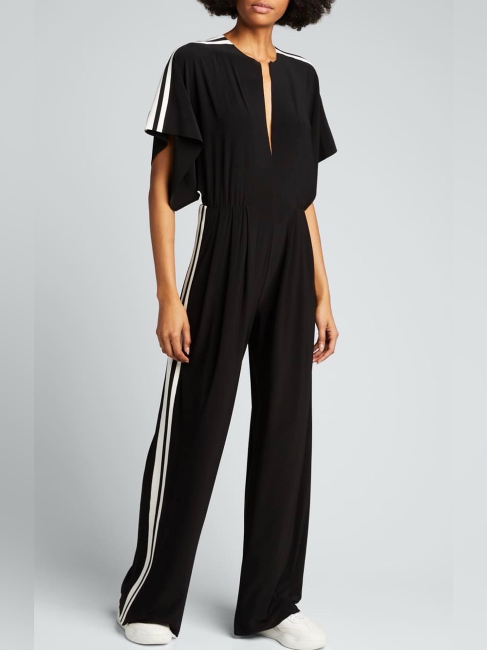 Norma Kamali Black Side Strip Rectangle Jumpsuit S NWOT